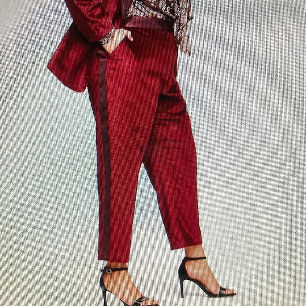 NWT Altuzarra for Target Deep Burgundy Cropped Pants Women Size 18W